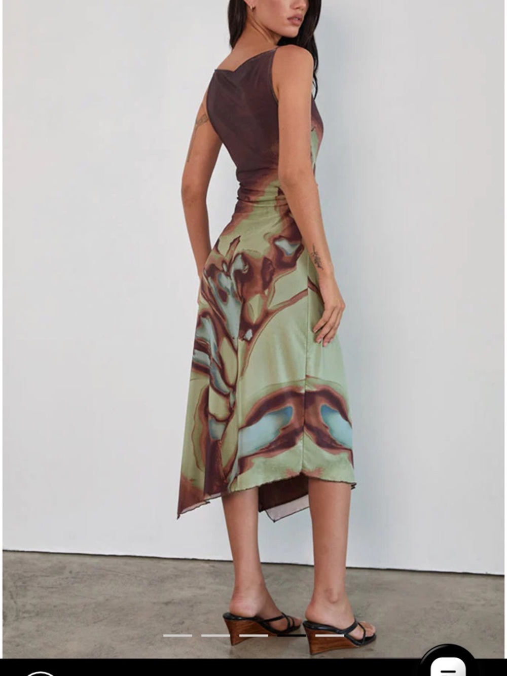 NWT Motel Rocks Maroon Asymmetrical Slip Dress - Picture 4 of 10
